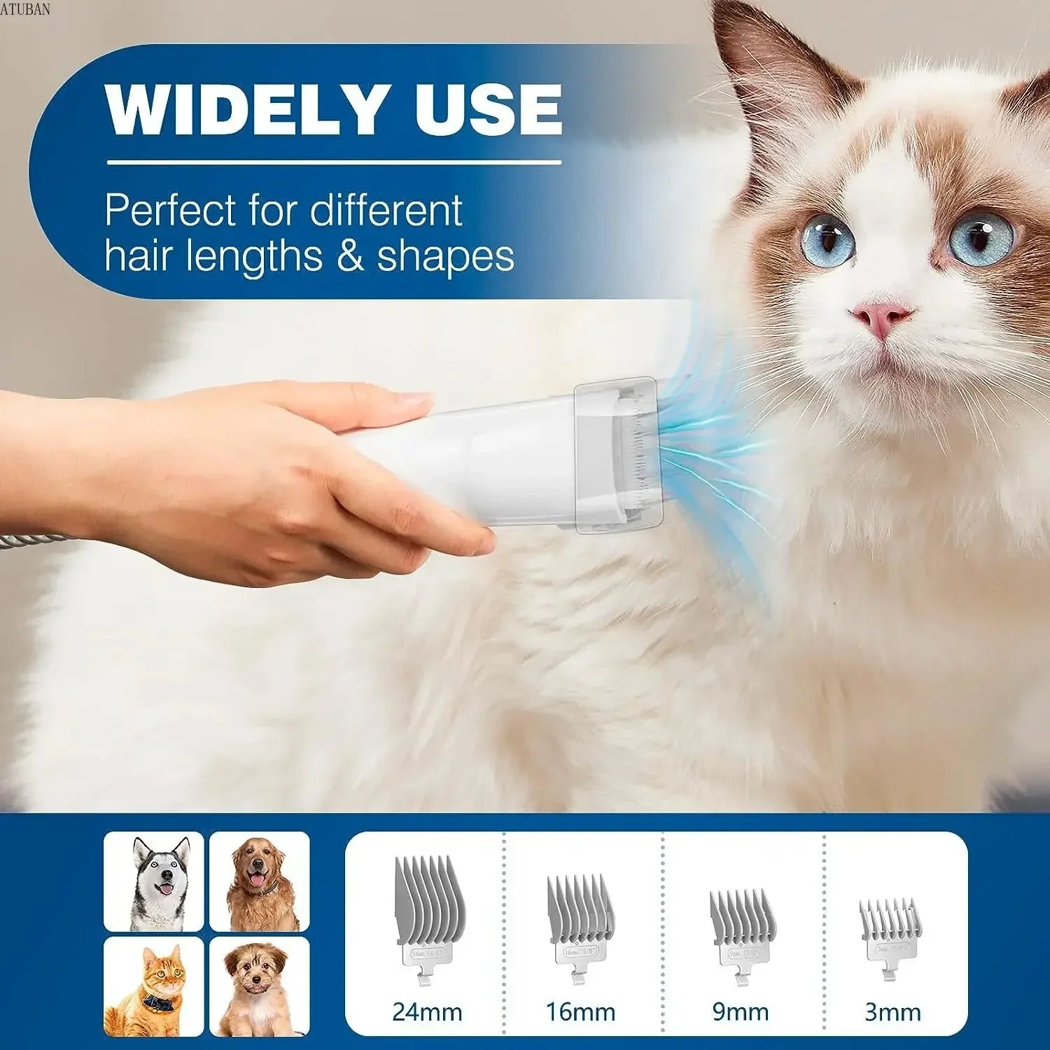 Pet Hair Vacuum & Grooming Kit