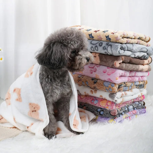 Cozy Paw Print Pet Blanket